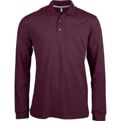 Koszulka polo z długim rękawem Kariban. Czerwone bluzki z długim rękawem męskie KARIBAN, xl, bez wzorów, z bawełny, eleganckie, bez kołnierzyka. Za 162.20 zł.