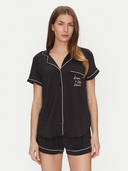Kate Spade Piżama KSI11506 Czarny Regular Fit. Czarne piżamy damskie Kate Spade, xs, bez wzorów, z syntetyku, bez ramiączek. Za 329.99 zł.