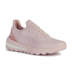Buty damskie Geox Spherica Actif. Czerwone obuwie sportowe damskie Geox, bez wzorów, z materiału. Za 569.99 zł.