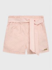 Guess Szorty materiałowe K3GD02 WFBC0 Różowy Regular Fit. Czerwone spodenki dla dziewczynek Guess, z aplikacjami, z bawełny. Za 149.99 zł.