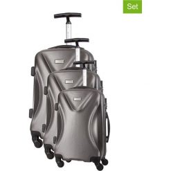 Zestaw walizek w kolorze szarym - 3 szt. Walizki męskie Platinium, z materiału. W wyprzedaży za 689.95 zł.