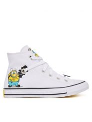 Converse Trampki Minions Chuck Taylor All Star A21403C Biały. Białe trampki i tenisówki damskie Converse, bez wzorów, z materiału, retro, bez zapięcia. Za 399.99 zł.