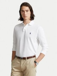 Polo Ralph Lauren Polo 710680790001 Biały Custom Slim Fit. Białe koszulki polo męskie Polo Ralph Lauren, m, bez wzorów, z bawełny, bez ramiączek. Za 549.99 zł.