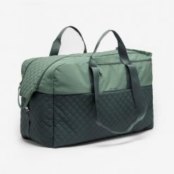 Torba do transportu sprzętu jeździeckiego Duffle 65 l zielona. Zielone torby i plecaki dziecięce FOUGANZA, z materiału, duże. Za 249.99 zł.