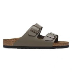 Birkenstock Arizona NL Concrete Gray Klapki męskie. Szare klapki męskie Birkenstock, ze skóry, eleganckie. Za 449.99 zł.