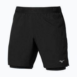 Spodenki do biegania męskie Mizuno Core 5.5 Inches 2in1. Czarne krótkie spodenki sportowe męskie Mizuno, m, bez wzorów, do biegania. Za 169.99 zł.