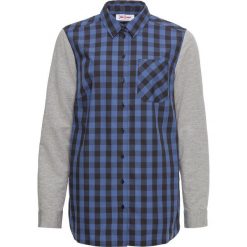 Koszula w kratę z rękawami z dzianiny shirtowej bonprix czarno-niebieski. Koszule damskie marki SOLOGNAC. Za 32.99 zł.