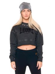 Bluzy damskie z okrągłym dekoltem i napisem „Black Ring”. Czarne bluzy damskie LEONE 1947 APPAREL, na zimę, s, bez wzorów, z polaru, bez kaptura. Za 328.38 zł.