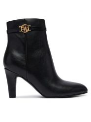 Guess Botki FLFOTI LEA10 Czarny. Czarne botki damskie Guess, ze skóry, bez obcasa, na słupku, bez zapięcia. Za 764.99 zł.