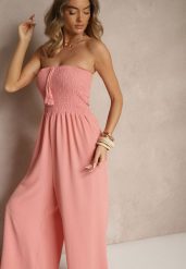 Różowy Kombinezon Bandeau z Szeroką Nogawką Zdobiony Frędzlami Dovaira. Czerwone sukienki damskie Renee, na co dzień, na lato, l, z aplikacjami, boho, bez kołnierzyka, bez ramiączek, proste. Za 49.99 zł.