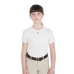 Techniczna koszulka jeździecka dla dziewczynek Equestro. Białe t-shirty i topy dla dziewczynek EQUESTRO, bez wzorów, z poliamidu, bez ramiączek. Za 87.50 zł.