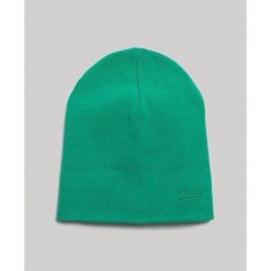 Czapka Superdry Vintage Logo. Zielone czapki i kapelusze męskie Superdry., bez wzorów, prążkowane, eleganckie. Za 99.05 zł.