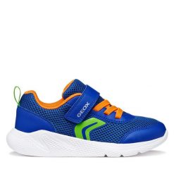 Sneakersy Geox. Niebieskie trampki i tenisówki chłopięce Geox, bez wzorów, bez zapięcia. Za 209.99 zł.