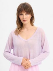 American vintage sweter z dzianiny z dodatkiem lnu - Epaky Kobiety lila, M. Swetry damskie American Vintage, m, bez wzorów, z dzianiny, vintage, bez kołnierzyka, bez ramiączek, bez kaptura. Za 279.95 zł.