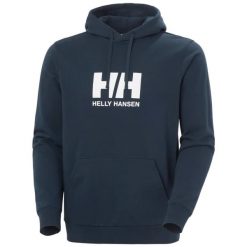 Bluza z logo Helly Hansen. Niebieskie bluzy sportowe męskie Helly Hansen, m, bez wzorów, z bawełny, z kapturem, na fitness i siłownię. Za 350.50 zł.