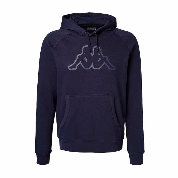 Bluza z kapturem Kappa Zaiver. Niebieskie bluzy męskie Kappa, m, bez wzorów, z bawełny, z kapturem. Za 238.15 zł.