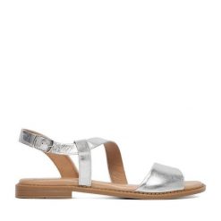 Sandały Lasocki. Szare sandały damskie Lasocki, bez wzorów, bez obcasa, na płaskiej podeszwie, bez zapięcia. Za 139.99 zł.