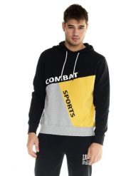 Bluza z kaptur na co dzień na siłownię. Czarne bluzy męskie LEONE 1947 APPAREL, l, bez wzorów, z bawełny, z kapturem. Za 147.31 zł.