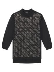 Guess Sukienka codzienna J5YK02 KA6V4 Czarny Regular Fit. Czarne sukienki dla dziewczynek Guess, z aplikacjami, z bawełny, bez ramiączek. Za 189.99 zł.