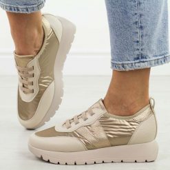 Złote skórzane sneakersy damskie Vinceza 58510. Żółte obuwie sportowe damskie VINCEZA, bez wzorów, z jeansu. Za 219.00 zł.