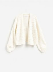 Kardigan w paski - złamana biel. Kardigany damskie Reserved, l, bez wzorów, z bawełny. Za 129.99 zł.