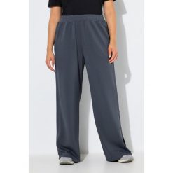 Damskie Spodnie dresowe rozcięcia po bokach szerokie nogawki elastyczny pas. Fioletowe spodnie dresowe damskie Ulla Popken, plus size, bez wzorów, z dresówki, na jogę i pilates. Za 279.99 zł.