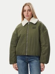 Tommy Jeans Kurtka przejściowa DW0DW23413 Zielony ciemny Relaxed Fit. Zielone kurtki damskie Tommy Jeans, xl, bez wzorów, z jeansu, bez kaptura. Za 949.99 zł.
