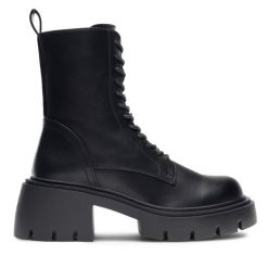 Trzewiki Jenny Fairy. Czarne botki damskie Jenny Fairy, bez obcasa, na słupku, bez zapięcia. Za 169.99 zł.