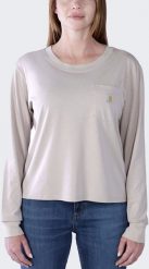 Koszulka z Długim Rękawem Carhartt Light Mink. Bluzki z długim rękawem męskie Lassig, bez wzorów, bez kołnierzyka. Za 140.22 zł.