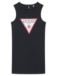 Guess Sukienka codzienna J6GK25 JA914 Czarny Regular Fit. Czarne sukienki dla dziewczynek Guess, z aplikacjami, z bawełny, bez ramiączek. Za 139.99 zł.