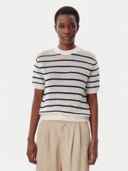 Tommy Hilfiger Sweter Pointelle WW0WW45950 Beżowy Regular Fit. Brązowe swetry damskie Tommy Hilfiger, xxl, bez wzorów, z bawełny, bez kołnierzyka, bez ramiączek, bez kaptura. Za 319.99 zł.