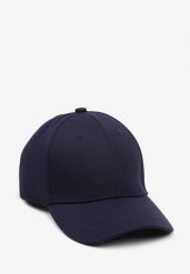 Granatowa Czapka z Daszkiem z Bawełny z Możliwością Regulacji Ravzeri. Niebieskie czapki i kapelusze damskie Renee, bez wzorów, z bawełny, eleganckie. Za 19.99 zł.