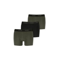 1579 Bokserki męskie 3-pack zielono-czarne L. Zielone bokserki męskie Puma, bez zapięcia, na fitness i siłownię. Za 130.99 zł.