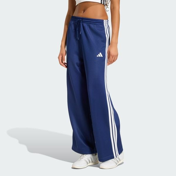 Spodnie dresowe Stadium 3-Stripes. Niebieskie spodnie dresowe damskie Adidas, s, bez wzorów, z bawełny. Za 195.30 zł.
