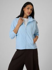 4F Kurtka przejściowa damska - niebieska M. Niebieskie kurtki damskie 4f, m, bez wzorów, z materiału, bez kaptura. Za 299.99 zł.