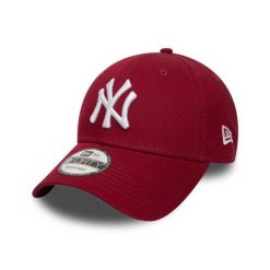 Czapka z daszkiem New Era 9FORTY MLB NY New York Yankees Bordowa - 80636012. Czerwone czapki i kapelusze męskie New Era, bez wzorów, z bawełny, sportowe. Za 148.01 zł.