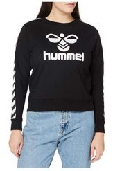 Bluza sportowa damska Hummel Classic Taped. Czarne bluzy damskie Hummel, l, bez wzorów, z bawełny, bez kaptura. Za 53.49 zł.