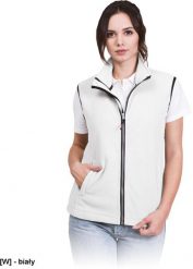 VHONEY-L - bezrękawnik damski z polaru, kołnierz ze stójką - biały L. Białe kurtki damskie Reis, l, bez wzorów, z polaru, bez kaptura. Za 96.74 zł.