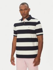 Tommy Hilfiger Polo MW0MW39045 Granatowy Regular Fit. Niebieskie koszulki polo męskie Tommy Hilfiger, m, bez wzorów, z bawełny, bez ramiączek. Za 309.99 zł.