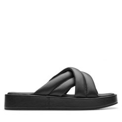 Klapki Clarks. Czarne klapki damskie Clarks, bez wzorów, bez obcasa. Za 219.99 zł.