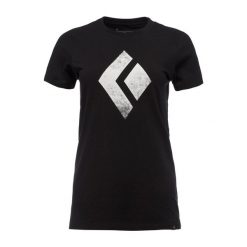 Koszulka sportowa damaska Black Diamond CHALKED UP TEE z krótkim rękawem. Czarne koszulki sportowe damskie Black Diamond, xs, bez wzorów, bez kołnierzyka, bez ramiączek, trekkingowe. Za 73.99 zł.