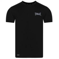 Koszulka sportowa męska Everlast EL014CZARNY. Czarne koszulki sportowe męskie Everlast, m, bez wzorów, bez kołnierzyka, bez ramiączek. Za 114.00 zł.