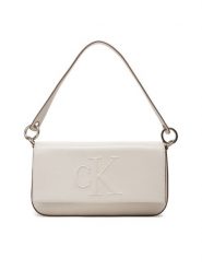 Calvin Klein Jeans Torebka Sculpted Flap Shoulder Pouch25 LV04K3148G Écru. Torebki do ręki damskie Calvin Klein Jeans, bez wzorów, z jeansu, bez dodatków. Za 239.99 zł.