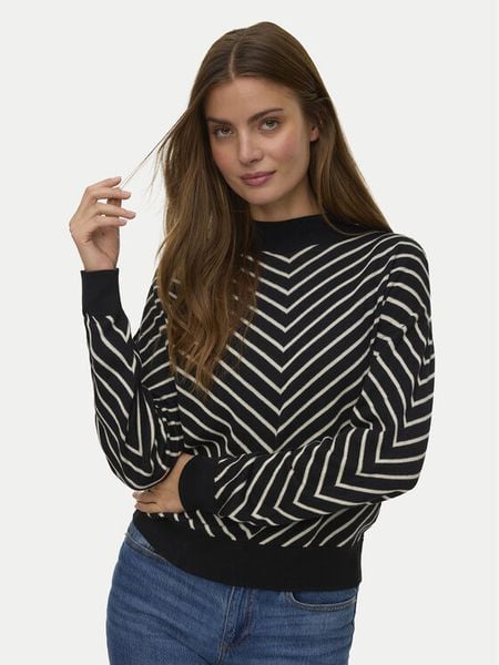 Vero Moda Sweter Capricorn 10331893 Czarny Regular Fit. Czarne swetry damskie Vero Moda, xl, bez wzorów, z bawełny, bez kołnierzyka, bez ramiączek, bez kaptura. Za 159.99 zł.