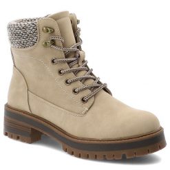 Beżowe Botki Vinceza Modne Buty Damskie. Brązowe kozaki damskie VINCEZA, z dzianiny, bez obcasa. Za 152.99 zł.