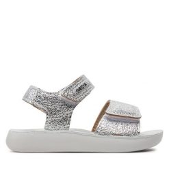 Sandały Geox. Szare sandały dziewczęce Geox, bez zapięcia. Za 149.99 zł.