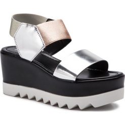 Sandały POLLINI - SA16528I07T5190A Arge. Szare klapki damskie Pollini, bez wzorów, z materiału, bez obcasa, na obcasie, bez zapięcia. W wyprzedaży za 459.00 zł.