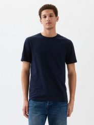 T-SHIRT MĘSKI GAP KOSZULKA 842063-XL. Niebieskie koszulki sportowe męskie GAP, m, bez wzorów, z bawełny, bez kołnierzyka, bez ramiączek, na fitness i siłownię. Za 89.00 zł.