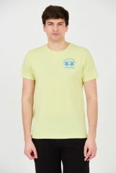 LA MARTINA Żółty męski t-shirt z dużym logo, Rozmiar M. Żółte t-shirty męskie La Martina, m, bez wzorów, bez kołnierzyka. W wyprzedaży za 190.99 zł.