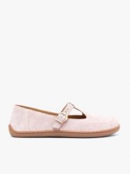 Różowe baleriny barefoot. Czerwone baleriny damskie Ryłko, bez wzorów, ze skóry, eleganckie, bez obcasa, na płaskiej podeszwie. Za 399.99 zł.